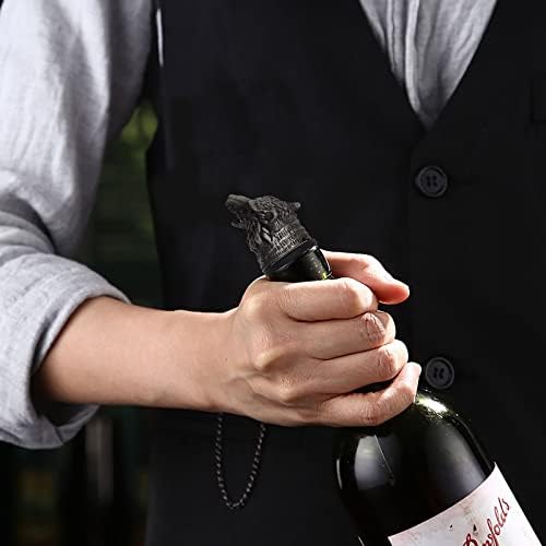 Wine Aerator Pourer Stainless Steel Wine Bottle Pourer & Stopper, Wolf