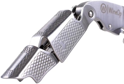 WineOp Professional Wine Opener Luxury Double Hinged Waiter's Corkscrew Wine Bottle Key - Cork screwer for Servers, Bartenders, Sommelier and Home Use | All-In-One Stainless Steel (Purple Resin)