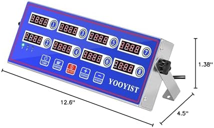 Kitchen Timers for Cooking – 8 Channel Commercial Kitchen Timer Restaurant Kitchen Supplies – Stainless Steel LED Technology Kitchen Timer Digital – Reminder Function, Loud Alarm, Blue