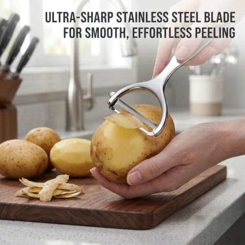Vegetable Peeler for Kitchen with 2 Orange Citrus Peelers 1 Brush