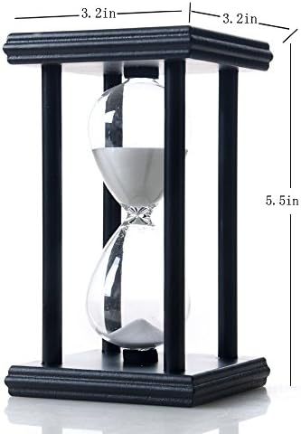 30 Minutes Hourglass, Wood Sand Timer, White