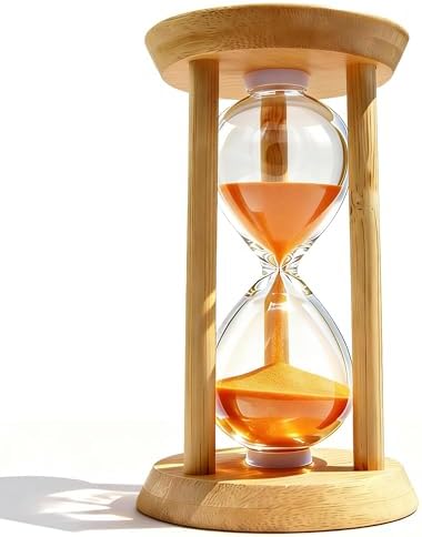 PROLOSO Wooden Hourglass Sand Timers 10 Minutes Large Bamboo Sand Clock 10 Min Glow in the Dark Sandglass for Kids Games Classroom Kitchen Decoration