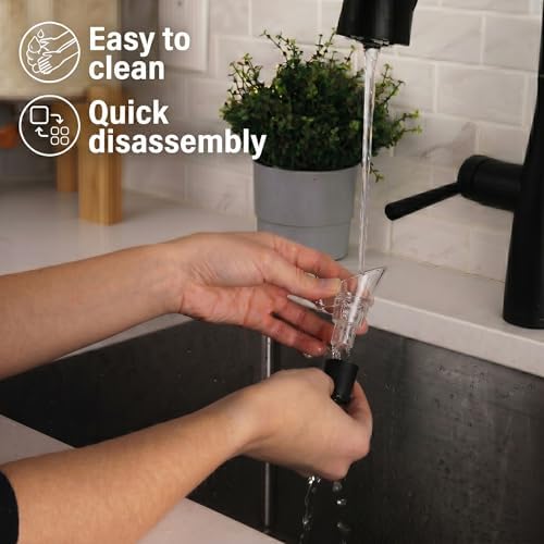 TenTen Labs Wine Aerator Pourer (2-Pack), Decanter Spout, Black