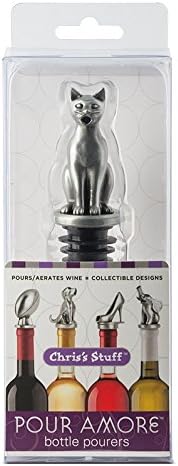 Stainless Steel Cat Wine Aerator Pourer - Deluxe Decanter Spout for Robust Red and White Wine - Pour Amore Bottle Pourer/Stopper & Air Diffuser by Chris's Stuff