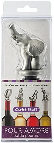 Stainless Steel Elephant Wine Aerator Pourer - Deluxe Decanter Spout for Robust Red and White Wine - Pour Amore Bottle Pourer/Stopper & Air Diffuser by Chris's Stuff