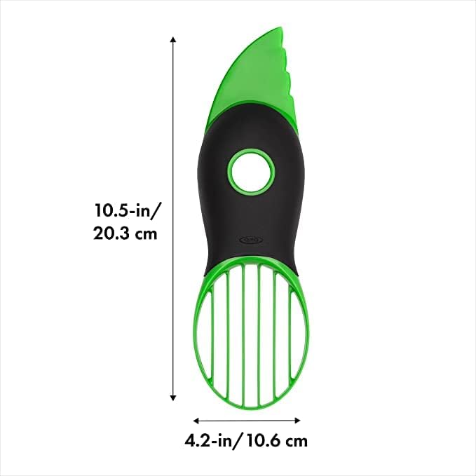 OXO Good Grips 3-in-1 Avocado Slicer - Green & Scoop and Smash Good Grips Avocado Tool, Masher, Black