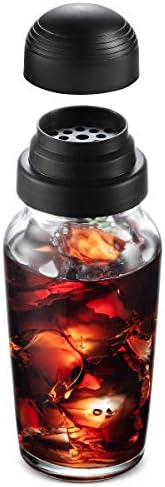 Glass Cocktail Shaker, Martini Drink Shaker Bottle, 19oz, Made in Italy