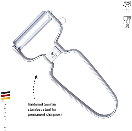 triangle Y-Peeler - 2 in (50 mm) - Stainless Steel Horizontal Serrated Blade - Peeler for Fruits & Vegetables - Ergonomic Handle - Dishwasher Safe - Made in Germany