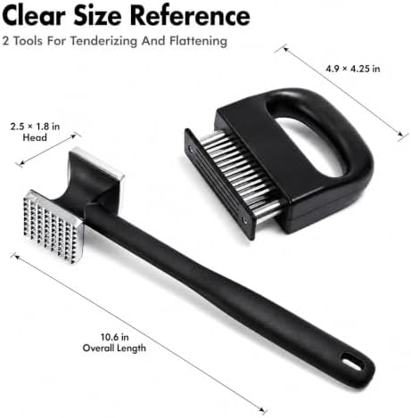Ablandador de Carne, 48-Blade Tenderizer and Meat Mallet Set, 2 Piezas