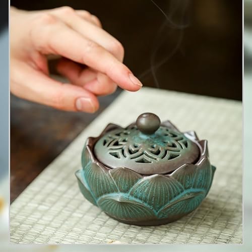 LUNCHS Flower Shape Garlic Keeper for Counter Retro Hollow Lid Garlic Holder Storage Gifts for Friends, Housewarming Gifts Garlic Container, Green, djdrtjtydkjtyk45154854