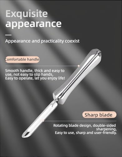 Professional Stainless Steel Peeler - Swivel Blade, Ergonomic Handle, Potato Eye Remover - Commercial Grade Vegetable Peeler for Potatoes, Carrots, Apples - Dishwasher Safe (Pack of 3)