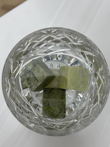 Set of 4 Whiskey Stones Irish Connemara Marble Chilling Rocks Reusable Ice Cubes Scotch, Bourbon, Liquor and Cocktail DrinksStones Bar Accessories Gifts for Men