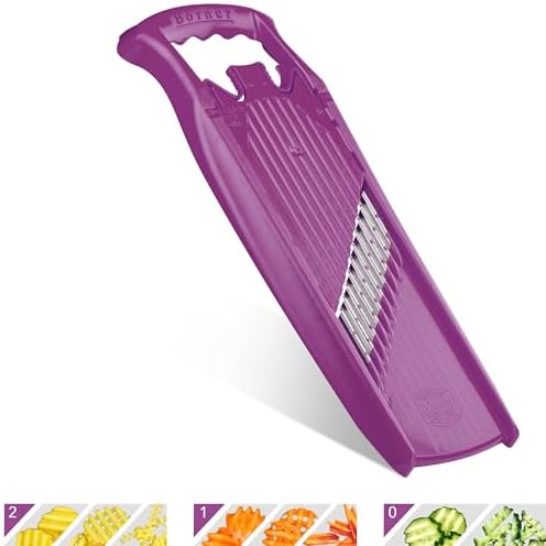 Börner by Reston Lloyd Wave-Waffle Power Line • Crinkle Cut/Spirelli Vegetable Slicer • Slicer for Wave Waffle Cut Style • Multiple Thickness Options • Made in Germany, Purple