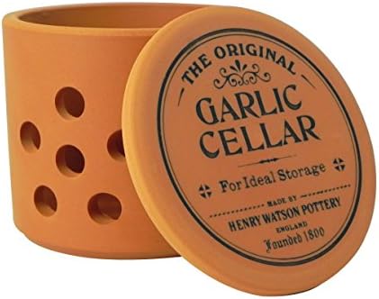 Henry Watson - Garlic Keeper - Terracotta - Made in England - 4.25 inches x 4 inches