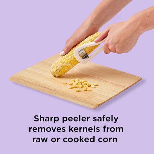 Chef’n Nesting Corn Tool Set, Corn Peeler and Desilker Brush, 2-in-1 Corn Silk Remover and Cob Stripper