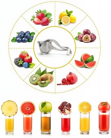 Sakerplus Fruit Juice Squeezer, Heavy Duty Lemon Squeezer Manual Citrus Press, Aluminum Alloy Juicer with Non-Slip Base for Lemon, Orange, Lime, 805g (2)