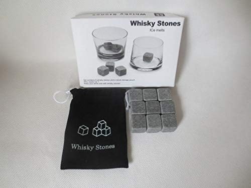 Whiskey Stones - Chills Your Drink Without Dilution - Granite Chilling Stones - Perfect For Whisky Drinkers - Set of 8 Whiskey Rocks