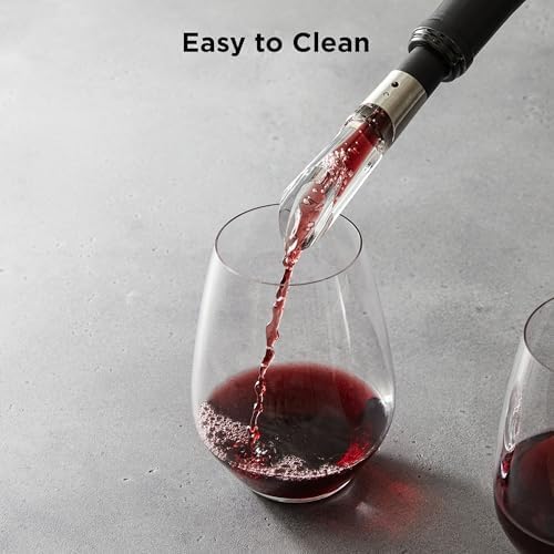 Rabbit Wine Aerator Pourer Spout - Instant In-Bottle Aerating for Richer, Smoother Wine - Dripless Pour Spout for Red and White Wine