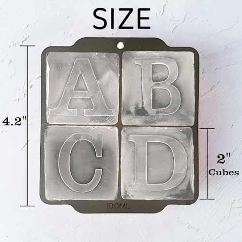 Letter C Monogram Ice Cube Mold Custom Ice Cube Mold 2 Inch Big Initials Silicone Ice Cube Tray Gifts for DAD Gifts for Him