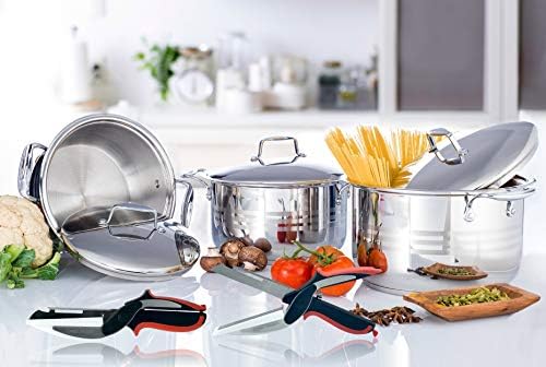 Clever Food Chopper Universal Scissors Kitchen Food Cutter Chopper Clever Kitchen Knife Clever Multipurpose Food Scissors Stainless Steel Vegetable Slicer (6 in 1, Orange and Black)
