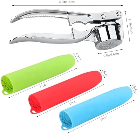 Manual Garlic Press Kitchen Large Garlic Peeler Garlic Muddler Household Garlic Pounder Garlic Press Garlic Peeler for Fine and Coarse Mince Garlic Press,Garlic Mincer, Garlic Crusher (SET B)