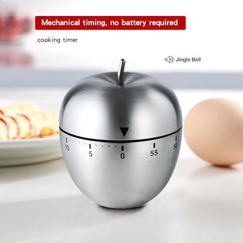 Cute Egg Shape Kitchen Timer, 60 Minute Mechanical Countdown Timer, Wind Up Cooking Timer with Loud Alarm, No Battery Needed, Visual Timer for Kids Classroom Baking and Home Use