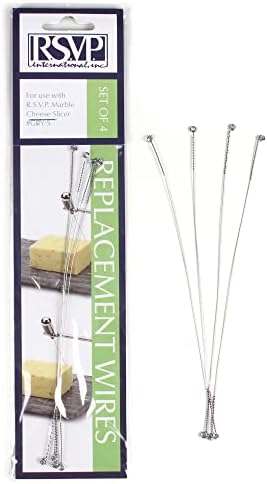 RSVP International Cheese Slicer Cut Cheese, Meats & Other Appetizers, 5.75x0.13", Replacement Wires for Gray Marble