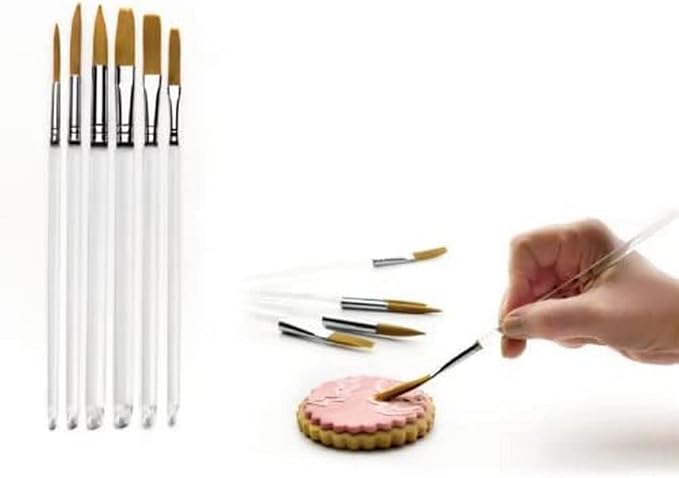 IBILI Pastry Brushes Set 22 cm 6 Pieces, 22 x 6 x 1 cm, White/Silver