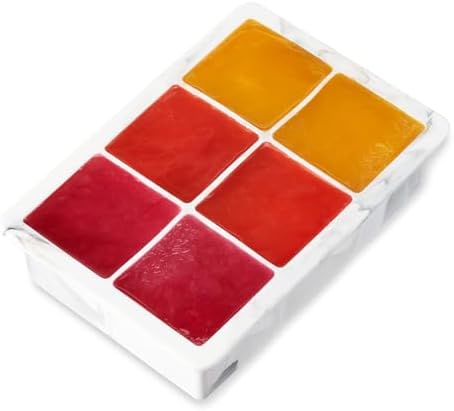 Host Ice Cube Tray with Lid, Makes 6 Large 2" Cubes, Durable Silicone Trays, Perfect for Cocktails, Beverages, Mocktails, Iced Coffee, Tea, Infused Water, Kitchen Essentials, Set of 1, Marble