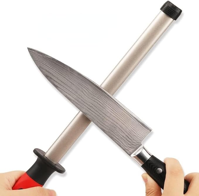 Kota Japan 12 in. Diamond/Ceramic Dual-use Professional Knife Sharpener Rod for Kitchen, Hunting Knives or other Tools. Master Chef, Hunter or Home Gourmet. Steel Blade Sharpening Rod or Stick.