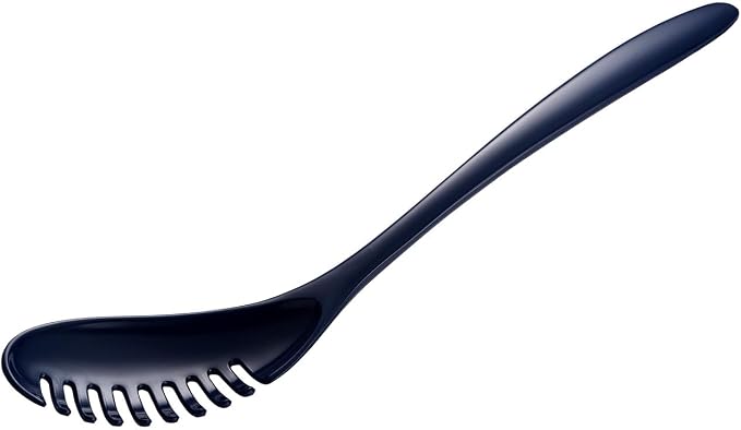 Gourmac 12-Inch Melamine Pasta Server Spaghetti Fork & Strainer, Cobalt Blue