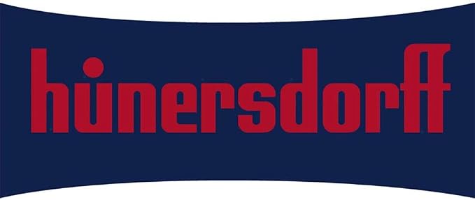 hünersdorff Universal Funnel 205 mm with Handle, Splash Guard and Strainer, red, HD-PE, Made in Germany
