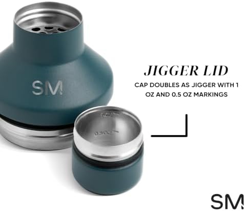 Simple Modern Insulated Cocktail Shaker with Jigger Lid | 20oz, White