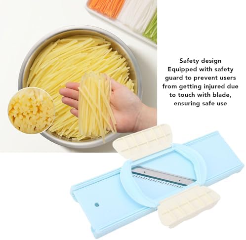 Potato Slicer, Vegetable Shredder, 5 in 1 Efficient Kitchen Tool with Stainless Steel Blades, Safe Manual Food Cutter for Carrot, Cucumber, Julienne Fries