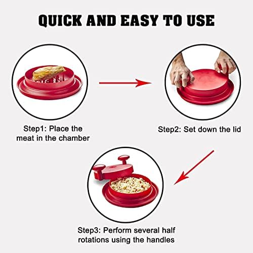CHSSIH Meat Shredder,Chicken Shredder,Meat Shredder Tool,Meat Cutting Tool with Handle and Non-Slip Base,Replace The Bear Claw Meat Cutter,Red-Onepiece