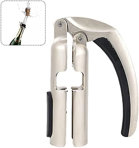 Champagne Bottle Opener, Zinc Alloy Sparkling Wine Cork Puller, Bar Jar Cork Puller Champagne Corkscrew, Multifunctional Bottle Opener, Gift for Wine Lovers(COLOR:A)