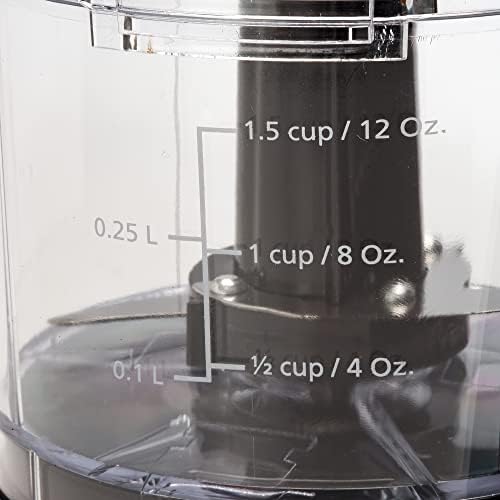 Dominion 1.5 Cup - Electric Mini Food Chopper - Vegetable & Fruit Cutter - Premium Stainless Steel Blades with Safety Lock Cover - One Step/Touch Button - Non-Skid Rubber Feet - Black