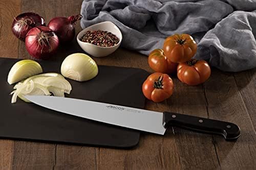 Arcos Chef Knife 12 Inch Stainless Steel. Cooking Knife to Cut and Peel Small Food. Ergonomic Polyoxymethylene Handle and 300mm Blade. Series Universal. Color Black