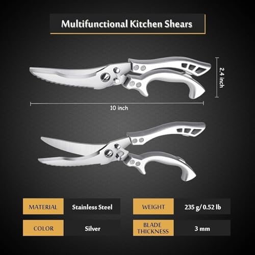 Dream Reach Kitchen Scissors - Heavy Duty Stainless Steel Poultry Shears