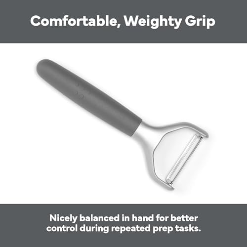 Misen Stainless Steel Vegetable Peeler - Dishwasher Safe Y Peeler - Easy to Use with Potatoes, Cabbage, Carrots, and More - Progessional Grade Kitchen Tool - Gray