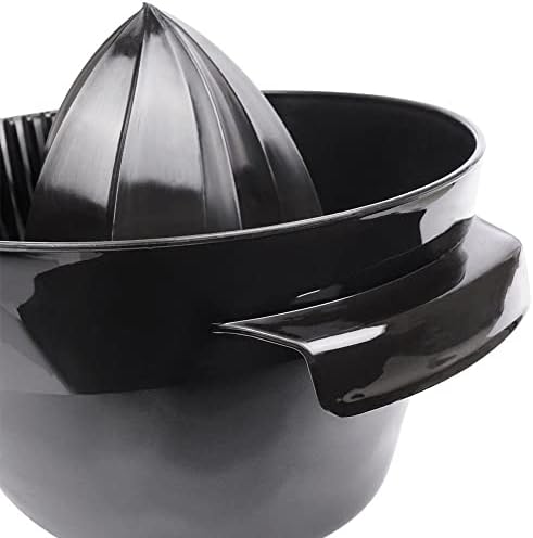 Vilde Lemon Juicer Citrus Juicer Manual Hand Operated for Large Fruits Grapefruits Orange Black with Spout Handle