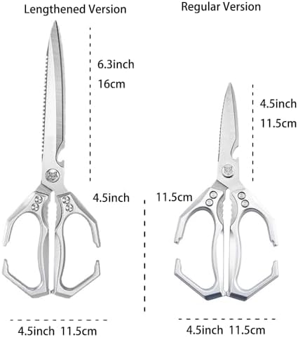 All Purpose Heavy Duty Kitchen Scissors for Food All Metal Cooking Shears for Poultry Meat Sea Food Dishwasher Safe