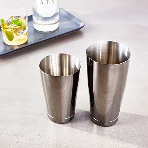 Barfly Cocktail Tin, Set (18 oz and 28 oz), Gun Metal Black,M37009BK