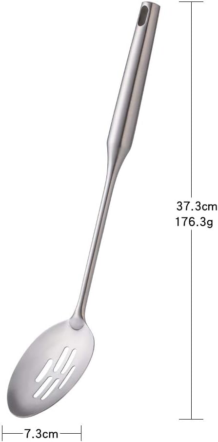 BuyGo Slotted Basting Spoon 18/8 Stainless Steel Large Serving Spoon Skimmer Colander for Banquet Cooking Kitchen, Heat Resistant, Dishwasher Safe