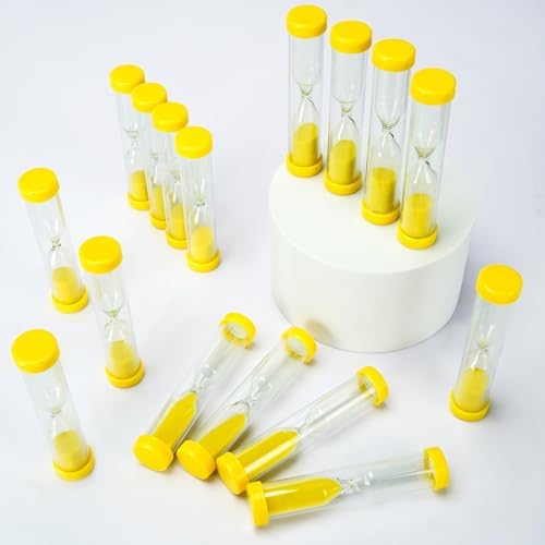 PROLOSO 40 Pcs 1 Minute Sand Timers Plastic Hourglass Sandglass Sand Clock Visual Timers for Kids Children School Class Prize