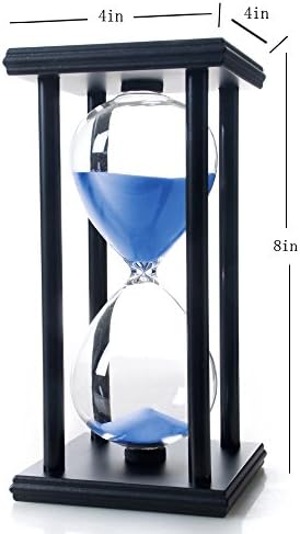 60 Minutes Hourglass, Wood Sand Timer, Blue