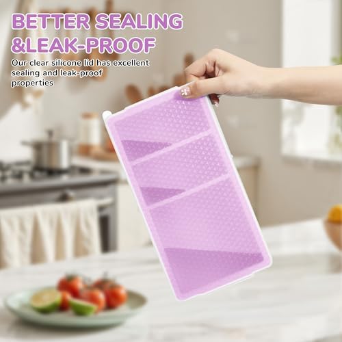 Silicone Freezer Trays with Lid (2-Pack), 1-Cup & 2-Cup Silicone Freezer Molds, Stackable Soup Cubes Freezer Tray with Lid for Portion Control, Food Storage & Meal Prep, Oven & Dishwasher Safe