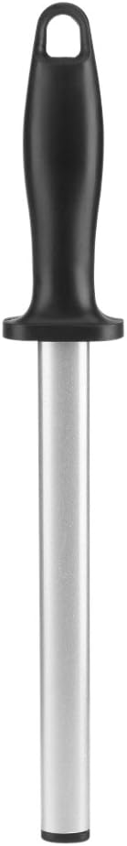 Professional Extra Fine Oval Knife Sharpener - 8 Inch Coated Honing Steel for Chefs - Honing Butcher Knives