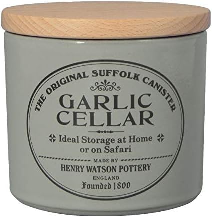 Henry Watson - Garlic Keeper - Dove Grey - Made in England - The Original Suffolk Collection - 4.5 inches x 4.25 inches