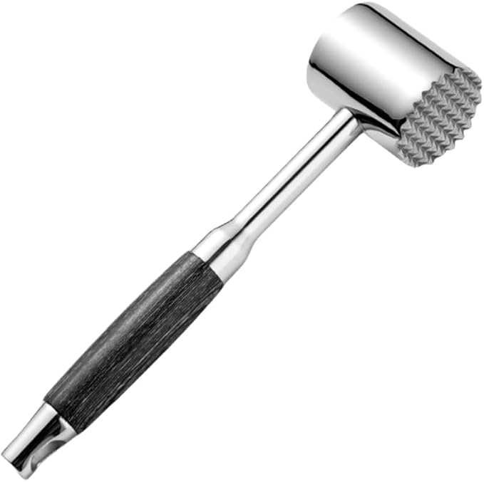 Stainless Steel Meat Mallet - Heavy Duty Meat Tenderizer Tool with Double-Sided Design & Ergonomic Handle, Dishwasher Safe for Kitchen, BBQ, Restaurant Use
